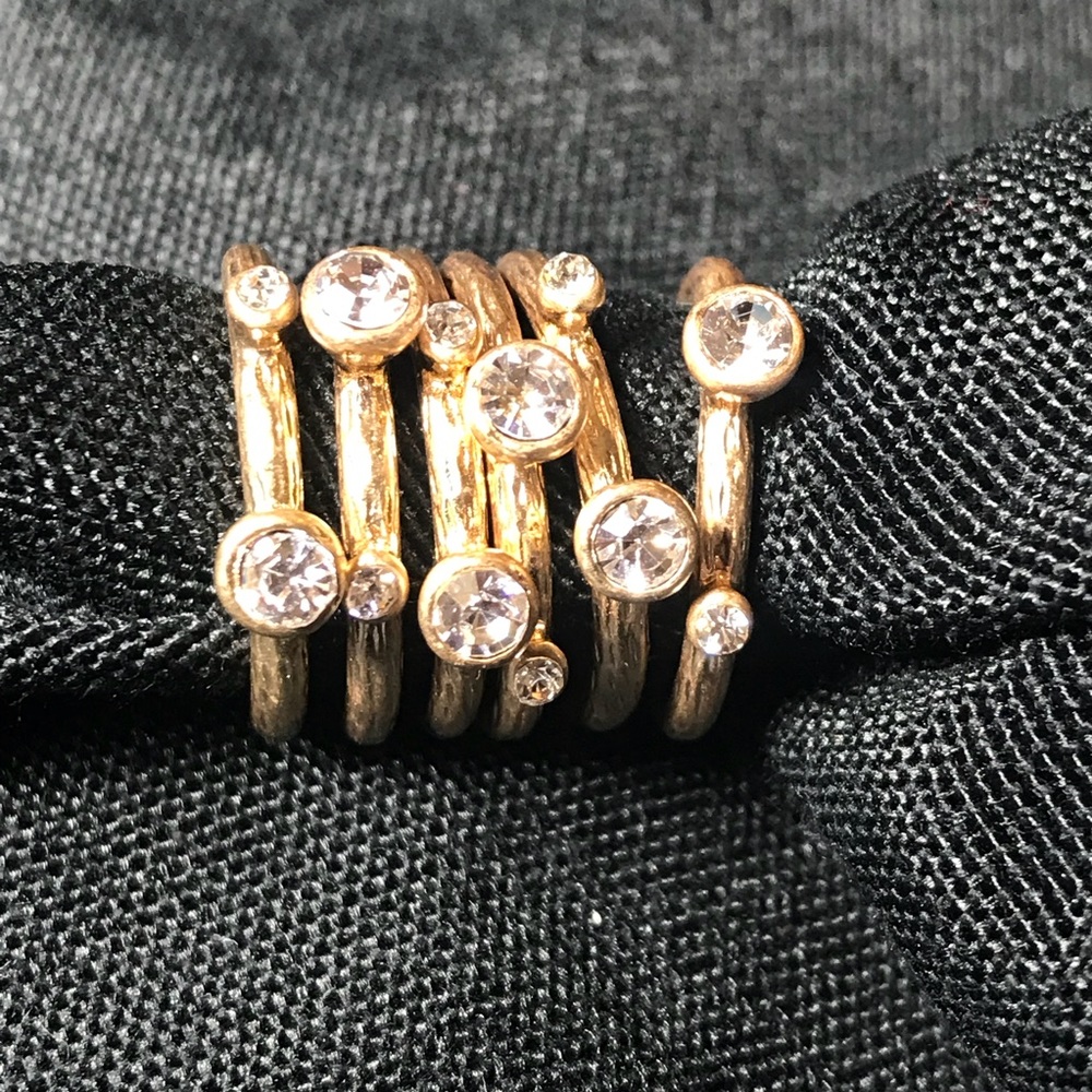 Pile It On- Premier Designs gold-crystal rings
